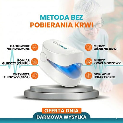 GlucoSense™ – Codzienne wsparcie zdrowia dzięki bezbolesnemu monitorowaniu 3 w 1