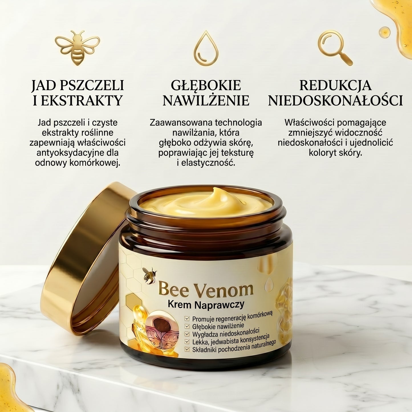| KUP 1, OTRZYMAJ 2 | Bee Venom™ – Naturalna Regeneracja dla Gładkiej i Młodziej Wyglądającej Skóry