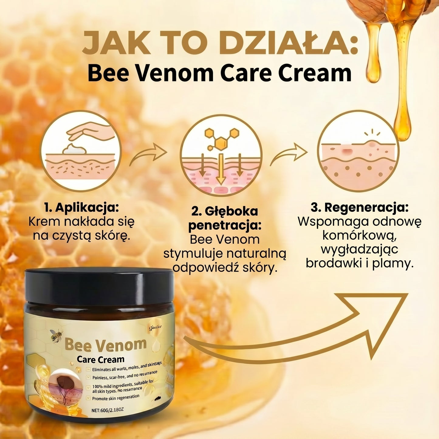 | KUP 1, OTRZYMAJ 2 | Bee Venom™ – Naturalna Regeneracja dla Gładkiej i Młodziej Wyglądającej Skóry